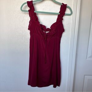 Unique Stone Cold Fox mini red silk dress